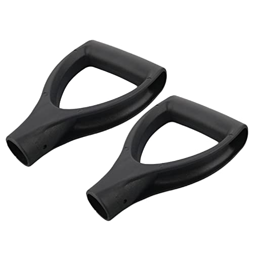 MroMax D Grip Shovel Handle Replacement, 1-1/4" Inner Diameter, PVC | Replacement Handle for Shovel, Spade, Snow Shovel & Rake, Yellow & Black Garden Tool Accessory, Ideal for Digging and Raking - color: Black