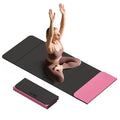 LVME Foldable Yoga Mat, 71"x24"x1/3" Thick, Non Slip Exercise Mat | SGS Certified POE, Fitness Travel Mat, Easy To Store, Foldable for Exercise, Yoga, Pilates, Home Workouts - color: Obsidian Black+Crimson