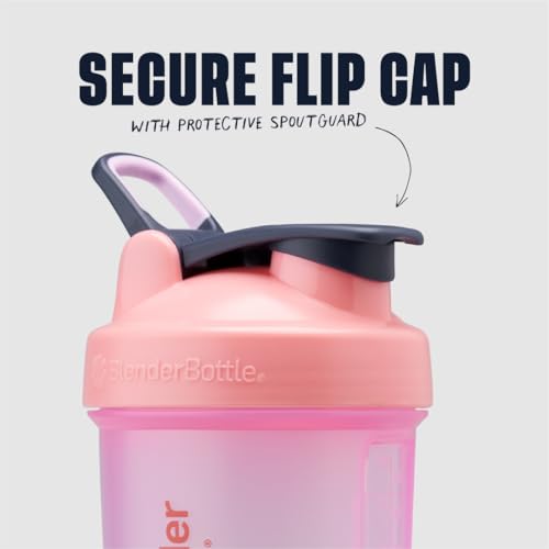 BlenderBottle Shaker Bottle with Pill Organizer and Storage for Protein Powder, Classic V2 ProStak System, 22-Ounce, Pink - color: Pink