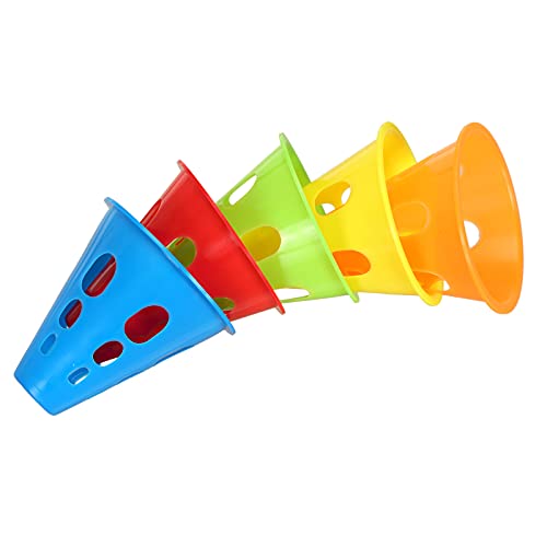 Jucoan 50 Pack 3 Inch Mini Sports Cones, Bright Colored Plastic Soccer Cones Agility Sports Training Cones for Kids Football Basketball Drills Field Markers Roller Skating Indoor Outdoor Games