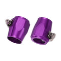HARFINGTON 2pcs 14AN Hose Finisher Clamp Aluminium Hex Car Hose Finisher Flexible Pipe Clamps with Screw Band for Fuel Gas Oil Air Water Tube, Purple - color: Purple, size: 14AN