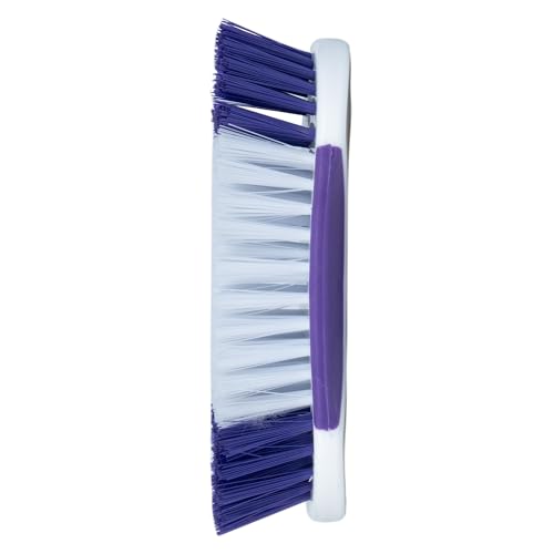 Fabuloso Cleaning Brush, Compact Hand Scrub Brush with Easy Grip Rubber Texture for Kitchen, Bathroom, Tile, Baseboards and Floors, Firm Bristles for Indoor Surface Cleaning, White & Purple, 6 Inch - size: Hand-Held Scrub Brush