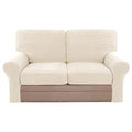 H.VERSAILTEX Multi-Pieces Sofa Covers Stretch Couch Covers Form Fitted Seats and Back Cushions Covers (2 Seat Covers Plus 2 Back Cusion Covers, Bonus 2 Armrest Covers), Cream - color: Cream, size: 2 SEAT COVERS + 2 BACK COVERS+ 2 ARMREST COVERS
