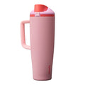 Owala FreeSip Tumbler Stainless Steel Water Bottle 40 oz Angel Food Cake | Triple-Layer Insulation | Leak-Proof Lid with Push-Button | Double Threaded Lid for Left and Right-Handed Drinking - color: Angel Food Cake, size: 40 Ounces