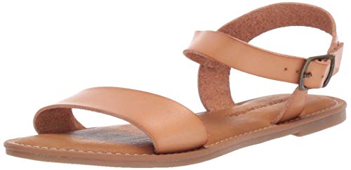 Amazon Essentials Women's Two Strap Buckle Sandal with Adjustable Ankle Strap - color: Natural, size: 7.5
