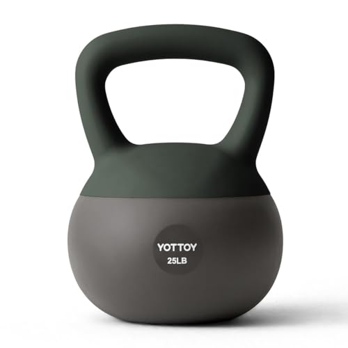 YOTTOY Soft Kettlebell, Set for Strength Training Kettlebells & Home Workouts, Soft-Sided Cushioned Base, Wide-Handle - Ideal for Men, Women, & Beginners - color: 25LB-Green