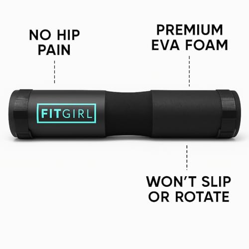 FITGIRL - Squat Pad and Hip Thrust Pad for Leg Day, Barbell Pad Stays in Place Secure, Thick Cushion for Comfortable Squats Lunges Glute Bridges, Olympic Bar and Smith Machine - color: Black Mint (Premium)
