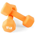 Portzon Weights Dumbbells 10 Colors Options Compatible with Set of 2 Neoprene Dumbbells Set,1-15 LB, Anti-Slip, Anti-roll, Hex Shape - size: 10-Pound,Pair