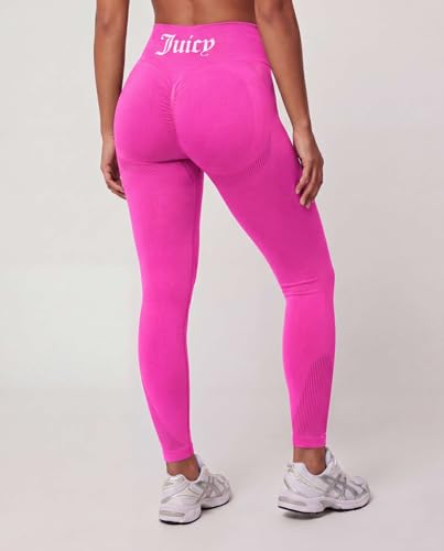 Juicy Couture 2 Piece Women's Workout Set Seamless Bra and Leggings Athletic Pilates Yoga Gym Activewear Matching Outfit - color: Solid Free Love, size: X-Large