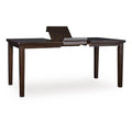 Signature Design by Ashley Wood Counter Height Extendable Dining Table | Durable hardwood & oak veneers, Space-saving 18-inch self-storing butterfly leaf, Seats up to 8 guests, Haddigan Series - color: Dark Brown, style: Counter Height Table