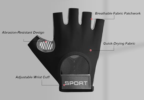 Women Workout Gloves Protection Dumbbell Glove Lightweight Breathable Glove - color: Black, size: Medium