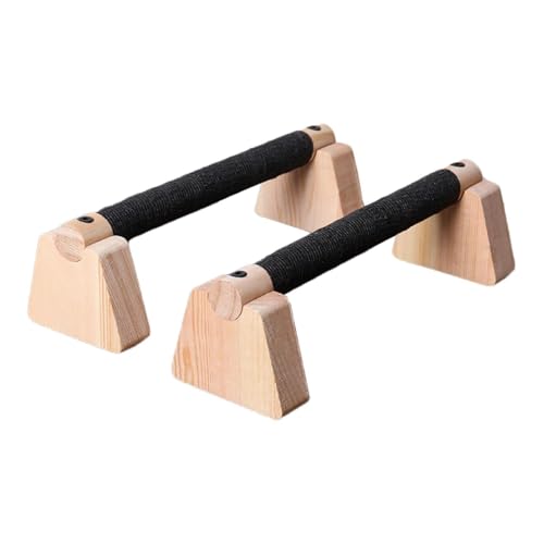 Qianly 2 Pieces Push Up Bar Wooden Parallettes Bar for Men Women Portable Sturdy Structure Push Up Stand for Exercise Floor Workout, 30CM