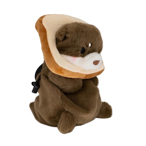 Rock Climbing Chalk Bag – Cute Plush Chalk Bag for Bouldering, Gym, Indoor & Outdoor Climbing – Drawstring Closure, Adjustable Waist Belt – Fun Character Design for Climbers - color: Dark Otter Bread