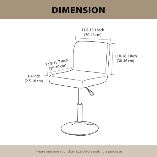 Gollense Stretch Bar Stool Covers with Backs, 4 Pack Waterproof PU Leather Pub Counter Dining Chair Covers, Square Swivel Barstool Seat Slipcover with Elastic Bottom for Low Short Back (Light Grey) - color: Light Grey