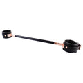 Spreader Bar Wooden Black PU Bar Home Gym with 2pcs Furry Black Adjustable Straps,Sports Aid Training Fitness Gear Pilates Aid Kit,Indoor Yoga Set - style: Integration Black-Gold+Black Furry Kit