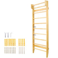 LifeSky Wall Mounted Stall Bars: Professional Home Gym Ladder for Stretching & Strength Training - Multi-Use Wooden Swedish Ladder for Adults & Physical Therapy - Wall Mounted Pull Up Bar for Function