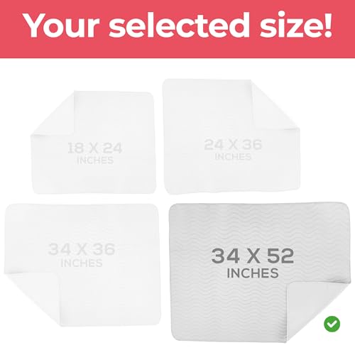 Utopia Bedding Washable Underpads 34" x 52" (Pack of 4), Waterproof Reusable Heavy Absorbency Incontinence Bed Pads for Adults, Kids, Elderly and Pets, Bedwetting Pads for Sofa and Couch (White) - color: White, size: 34x52 Inch (Pack of 4)