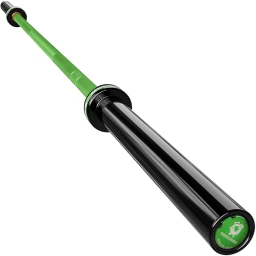 7ft Olympic Barbell 28mm 45lb – 500/700/1000LB Bar for Home Gym | Ceramic coated steel. Smooth spinning sleeves. Fits 2" plates. For snatch, clean and jerk, squats, deadlifts, bench press. - color: Green-1000LBS