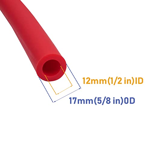 Feelers Natural Latex Rubber Tubing Tube 1/2" (12mm) ID x 5/8" (17mm) OD Red Speargun Band Slingshot Catapult Tube Rubber Hose, 1M Length - size: 5/8"OD x 1/2"ID, style: 1M