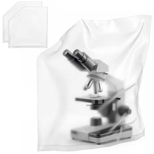 Wonderjune 2 Pack Thick Plastic Microscope Dust Cover, Full Sealed Waterproof Protective Case 22 x 13 x 21 in, Fit Full Size Standard Microscopes