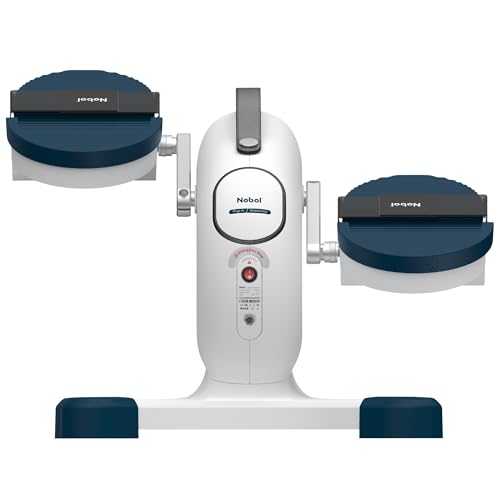 Nobol PhysioPedal® Motorized Under Desk Exercise Bike for Seniors & Adults – Electric Pedal Exerciser with Remote, Adjustable Speeds & Resistance, LED Display, Portable Seated Leg & Arm Pedaler