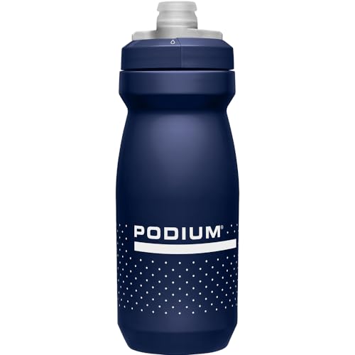 CamelBak Podium Bike Squeeze Water Bottle, High‑Flow Easy‑Squeeze Design for Cycling Performance, 21oz, Navy Blue - color: Navy Blue