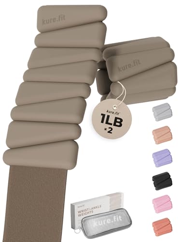 Pilates Weight | Wrist & Ankle Weights for Women | Weighted Bangles | 1LB/ 2LB Each (Set of 2) - color: Taupe, size: 1 LB