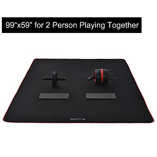 Exercise Mat for AB Roller AB Mat Thin of Large, Picnic Blanket Waterproof, Black Long Foldable Workout Oxford Polyester Fabric Mats for Home Gym Use, 99" (L) x 59" (W)
