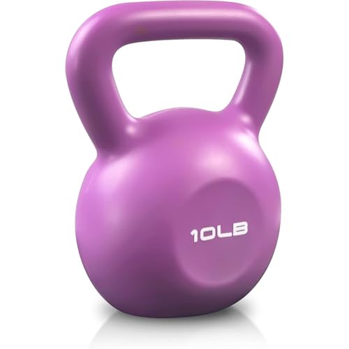 10Lbs Kettlebell Set, Strength Training Kettlebells Weight Set For Women, Vinyl Coated Kettle Bell Home Gym Workout Lifting Equipment, Comfortable Grip Wide Handle Weights