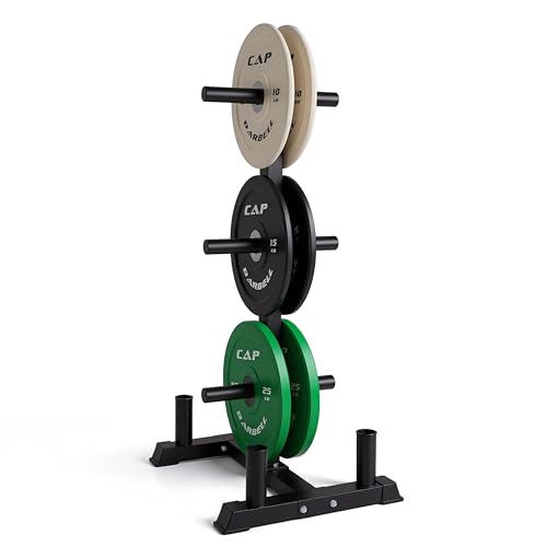 CAP 2-inch Olympic Bumper Plate Weight Set | 100-370 lbs | Multiple Colors | Storage Rack Optional - size: 100 lb - Set with Rack, style: COMPETITION