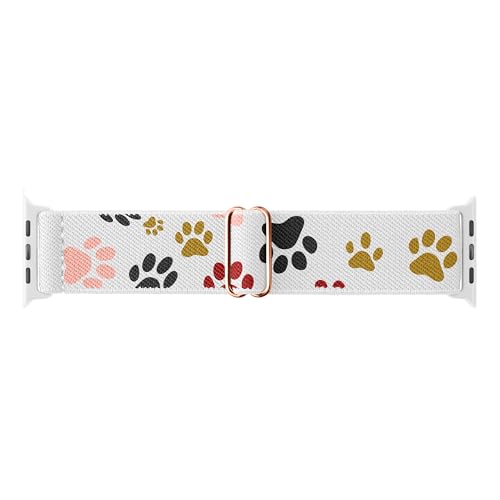 Stretchy Nylon Loop Bands Compatible with Apple Watch 38mm 40mm 41mm 42mm 44mm 49mm Adjustable Soft Elastics Strap Compatible with Apple Watch SE Ultra iWatch Series 8/7/6/5/4/3/2/1 - color: Aureate Paw, size: 42mm(Series 3)/44mm/45mm/46mm/49mm