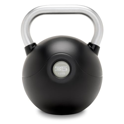 Marcy Commercial Grade PU Coated Kettlebell – 10 to 40 LB Single Weights with Textured Steel Handle, Flat Base – Strength Training for Full Body & Home Gym Workouts - color: 35 LB - Sage