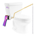 Hibbent Universal Metal Side Mount Toilet Handle Replacement Kit, Brass Toilet Flush Tank Lever with Stainless Steel Flapper Chains for Most Toilets, Rainbow - color: Rainbow, style: Side Mount