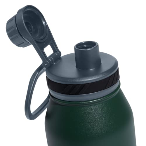 adidas Stainless Steel Metal Water Bottle 34 oz (1L) Screw Cap - color: Green Oxide/Onix Grey/Silver Metallic