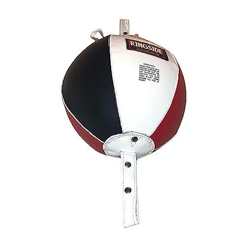 Ringside Leather Boxing Double End Bag - Speed & Reflex Punching Target with Bungee Cables for MMA, Muay Thai, and Striking Accuracy - size: 5"