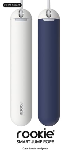 Tangram Smart Rope Rookie – Smart Jump Rope with Counter & App, Bluetooth Fitness Tracker, Adjustable Jump Rope for Weight Loss, Cardio, HIIT & Home Workouts - color: White/Navy