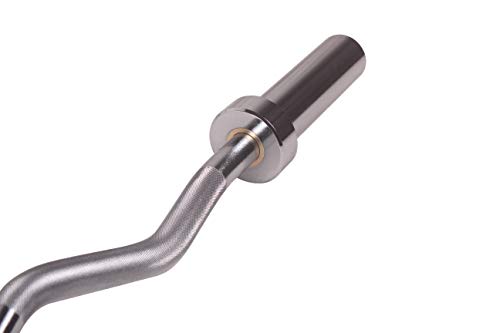 POWERT Olympic Barbell 47" EZ Curl/Straight Olympic Bar Weight Lifting for Loading 2 Inch Weight Plates-47 Inch, 400 lbs Capacity - style: Curl Bar