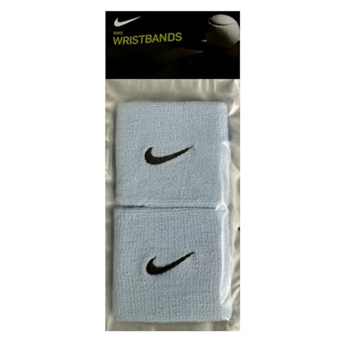 NIKE Premier Swoosh Singlewide Wristbands -Soft, Moisture-Wicking (1 Pair, 2.5" Wide) - color: Armory Blue