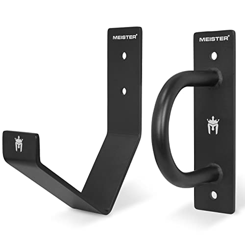 Meister XSteel Battle Rope Wall Mount Kit w/Anchor & Storage Hook - Matte Black | Commercial-grade steel wall anchor & storage hook for conditioning ropes, fits all battle ropes from 1.0" to 2.5"