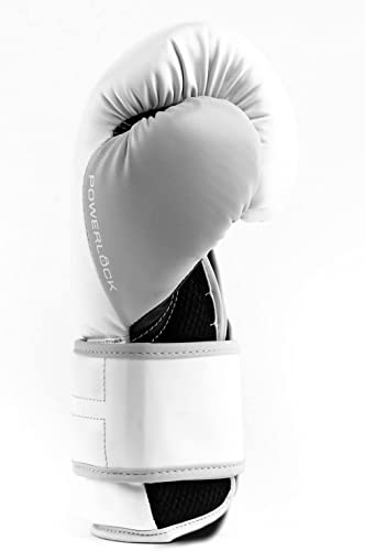 Everlast Powerlock 2 Boxing Gloves | Heavy Bag, Pro Flight | White | 16oz | Speedbag Training, Secure Fit Hook and Loop, Wrist Support, Triple-Layer Foam, Injury Prevention
