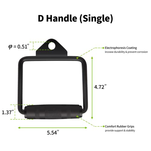 Cable Attachments for Home Gym, Made of Heavy Duty Solid Steel, LAT Pulldown Attachment, Weight Machine Accessories, Straight Pull Down Bar, Tricep Rope, Exercise & Double D Handle - style: Set of 5