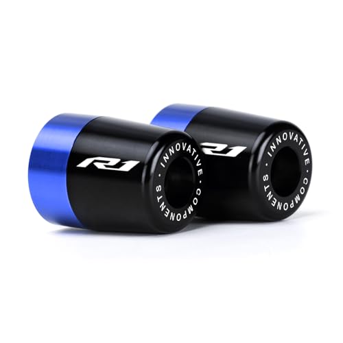 Handle Bar Ends Hand Grips Plug Caps Compatible with Yamaha YZF R1 R1M R1S 1998-2020 2021 2022 2023 2024 2025 | Motorcycle Balance Pad YZF-R1 YZFR1 YZF-R1M YZF-R1S Accessories - color: blue