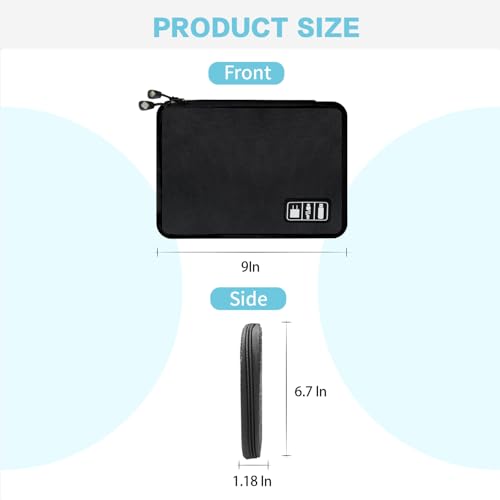 Lcsmaokin Electronics Travel Organizer,Portable Waterproof Electronic Travel Storage Bag for Small Charging Cord Storage,Charger,SD Card etc,for Travel,Business -Black Green - color: C-Black-green, size: Single Layer