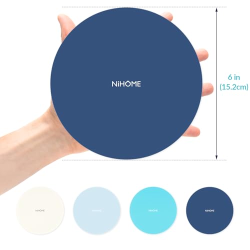 NIHOME Silicone Jar Opener – 6 Inch Large Anti-Slip Grip Pads, Premium 100% Food-Grade Silicone, Stylish Designer Colors, Multi-Purpose Heat-Resistant Mat & Coaster, Set of 4 (Ocean Gradient) - color: Ocean Gradient-4PCS, size: Round Shape
