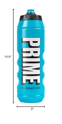 PRIME 32 oz Blue Squeeze Sports Water Bottle, BPA Free, Dishwasher Safe, Easy-Grip Ergonomic Leakproof Design, Fast Hydration for Gym, Cycling, Running - color: Blue