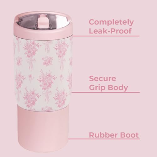 HydroJug Sport 14 oz Insulated Kids Water Bottle with Straw, Bouquet - color: Bouquet, size: 14oz