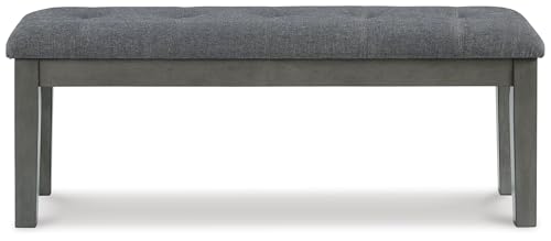 Signature Design by Ashley Hallanden Rustic Tufted Upholstered Dining Room Bench, Gray - color: Grey, style: Bench