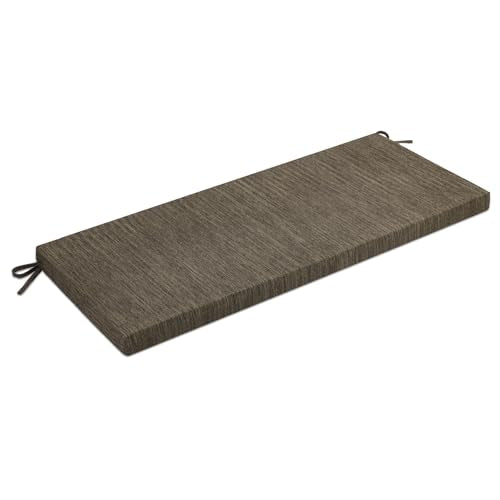 baibu 36 Inch Classic Solid Color Bench Cushion with Ties, Non-Slip Indoor Outdoor Rectangle Bench Seat Cushion Standard Size Foam Pad with Machine Washable Cover - One Pad Only (Brown, 36x15x1.5in) - color: Brown, size: 36x15x1.5 Inch (Pack of 1)
