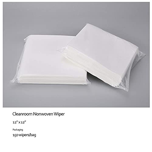 AAwipes Cleanroom Wipes Nonwoven Wipers Cellulose/Polyester Blend 12" x 12" (Grade B, 56GSM, Bag of 150 Pcs) for Lab, Electronics, Pharmaceutical, Printing and Semiconductor Industries - size: 1 Count (Pack of 150)