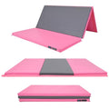 Z Athletic Folding Mat for Gymnastics, Tumbling, Cheerleading, and More, 4 Ft x 6 Ft x 2 In - color: Pink and Grey